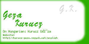 geza kurucz business card